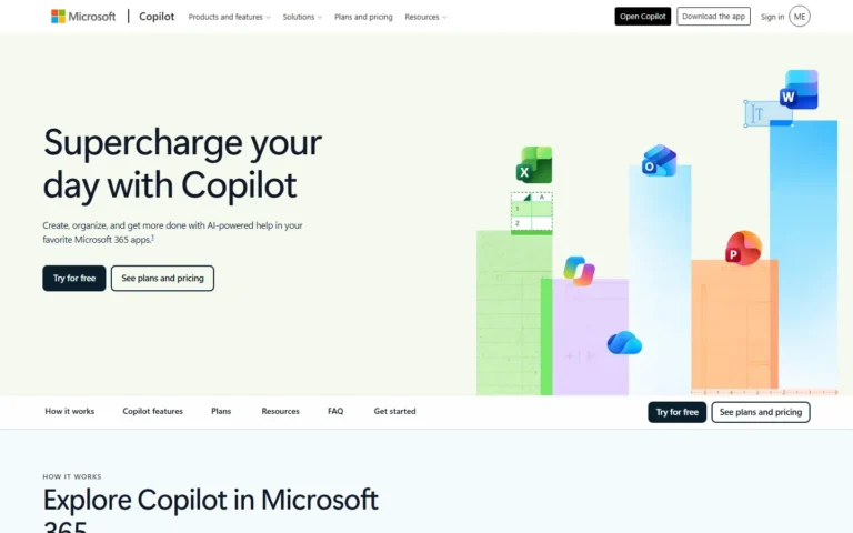 Microsoft Copilot website screenshot