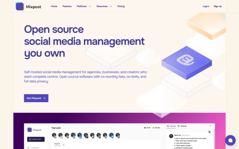 Mixpost website screenshot