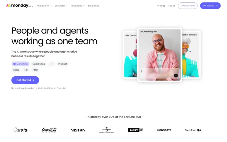 Monday.com website screenshot