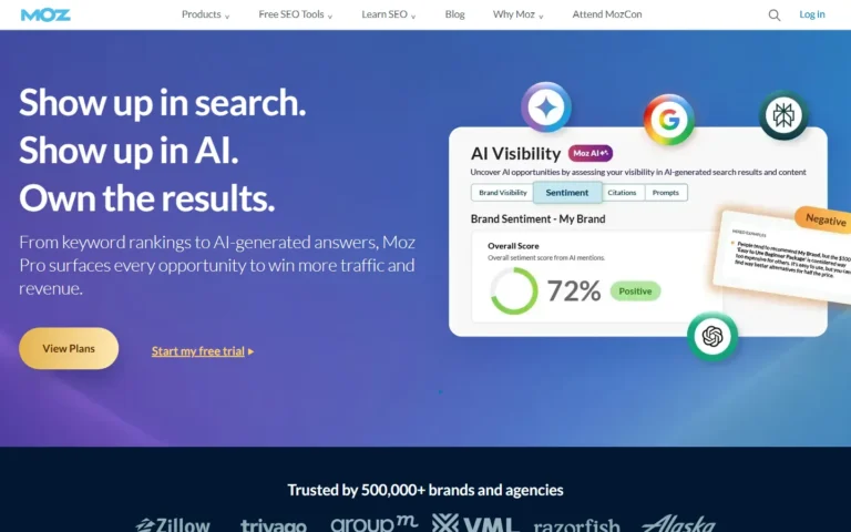 Moz website screenshot