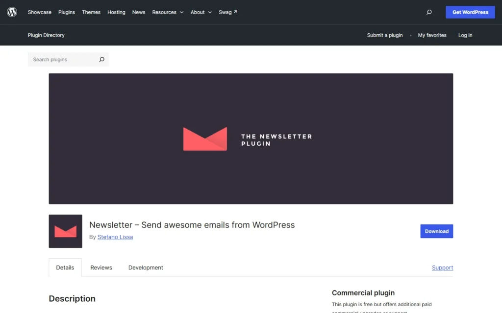 Newsletter for WordPress website screenshot