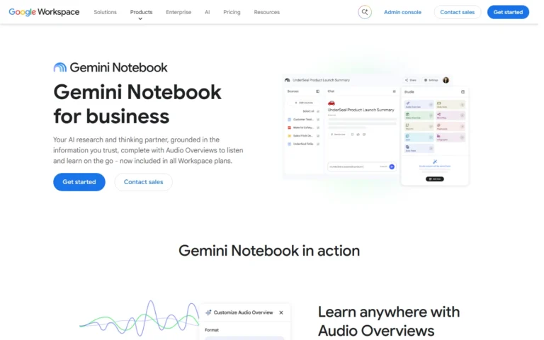 Gemini Notebook website screenshot