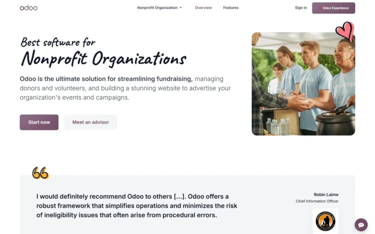 Odoo website screenshot