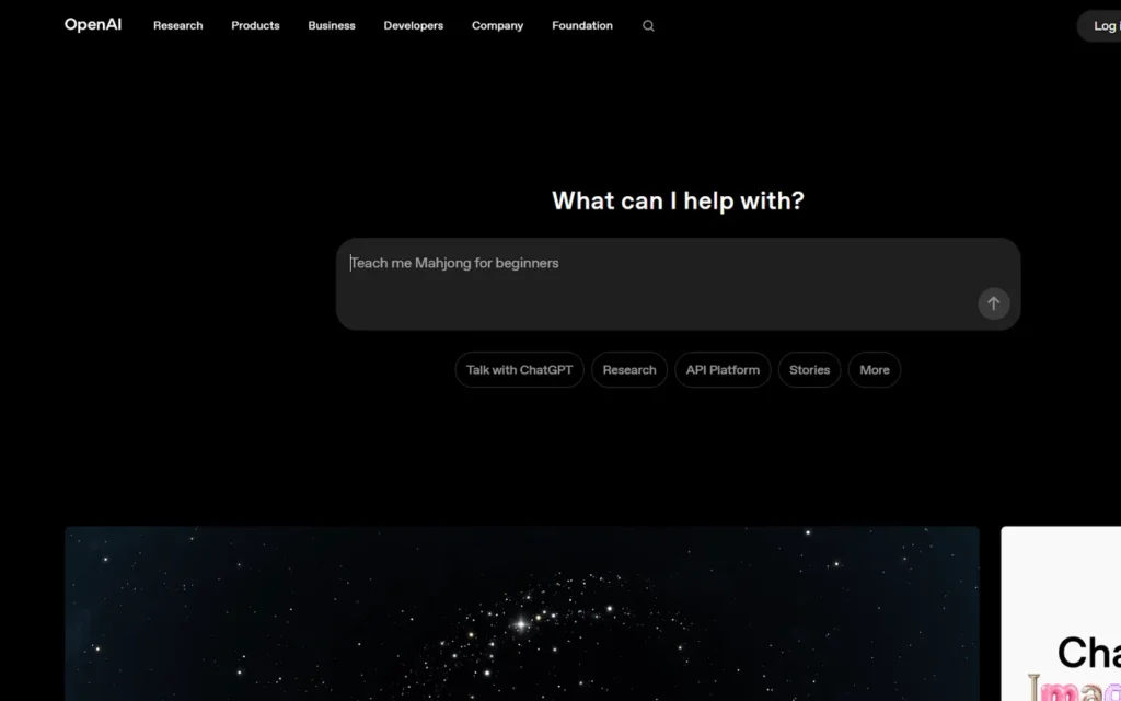 OpenAI website screenshot