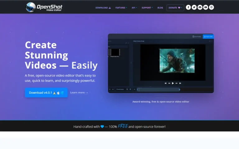 OpenShot website screenshot