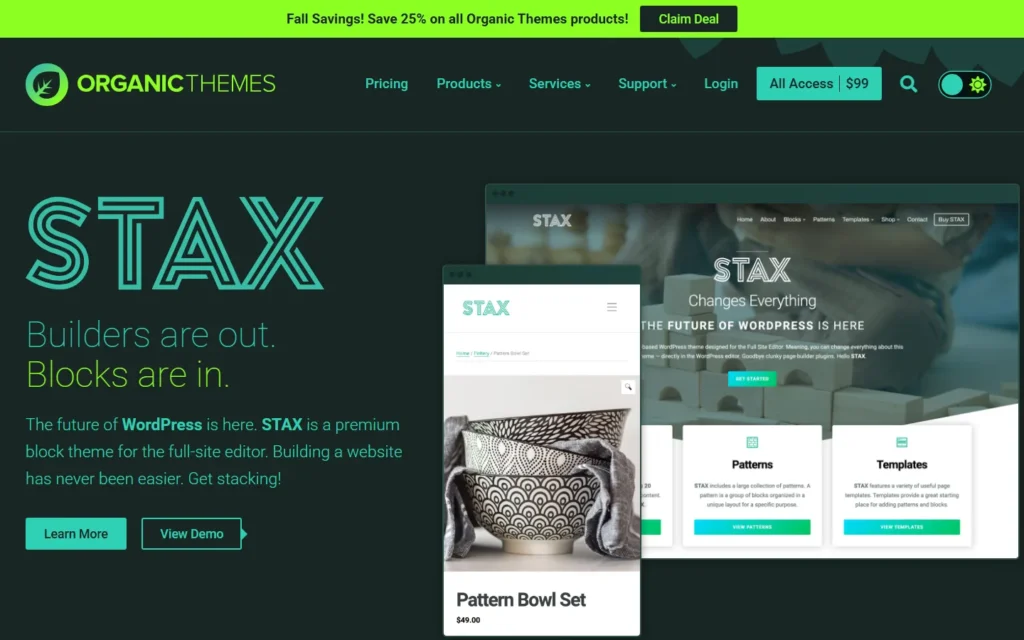 Organic Themes website screenshot