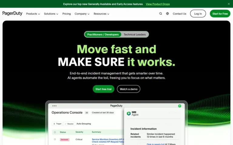 PagerDuty website screenshot