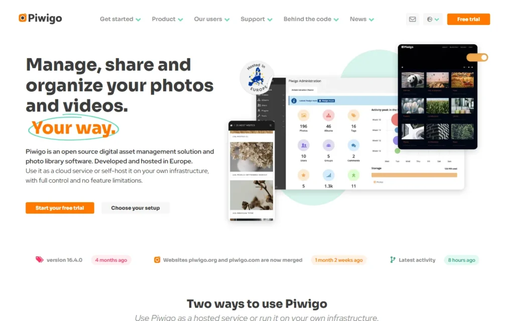 Piwigo website screenshot
