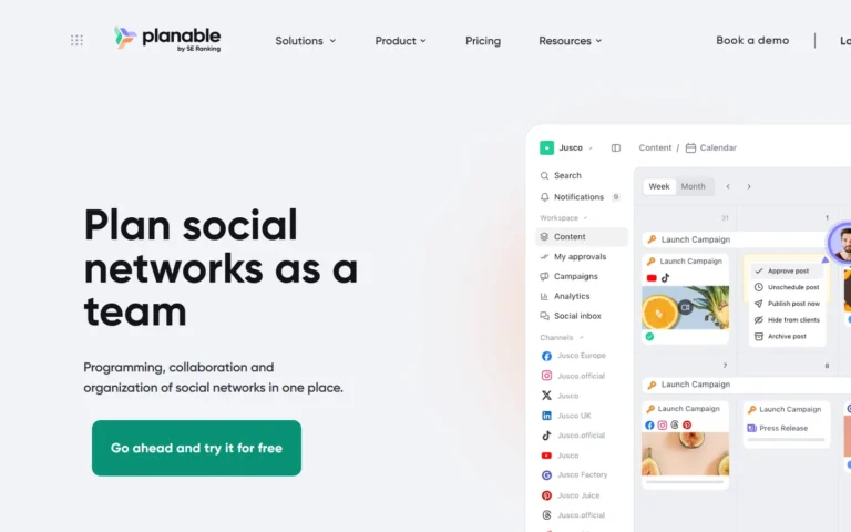 Planable website screenshot