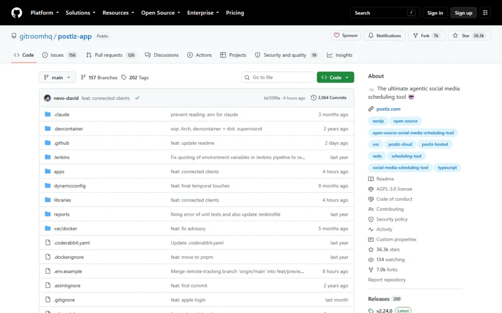 Postiz website screenshot