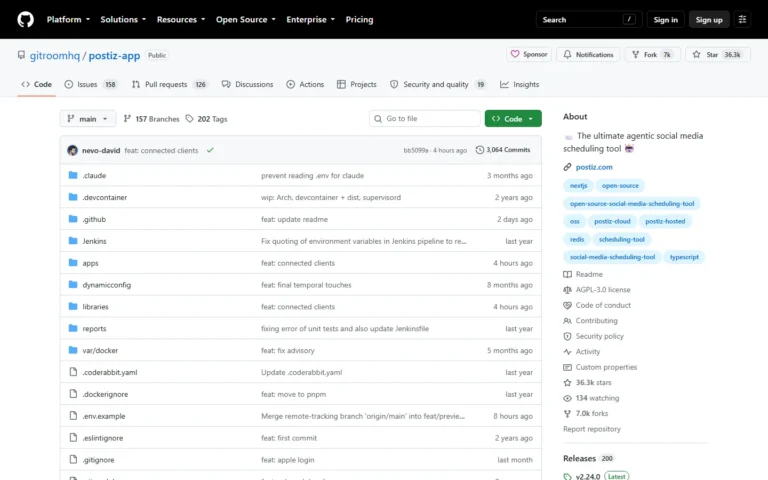 Postiz website screenshot