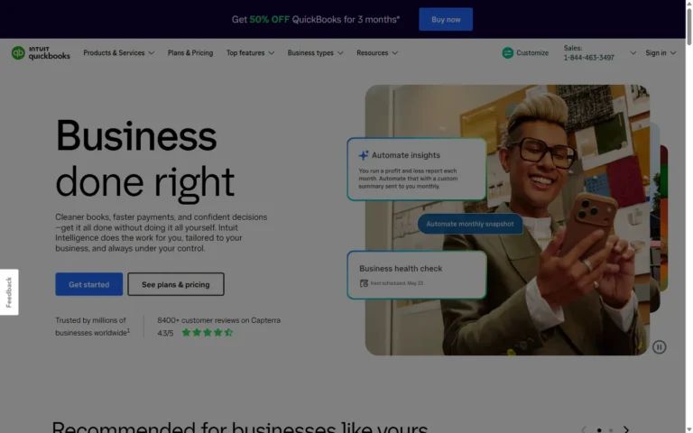 QuickBooks website screenshot