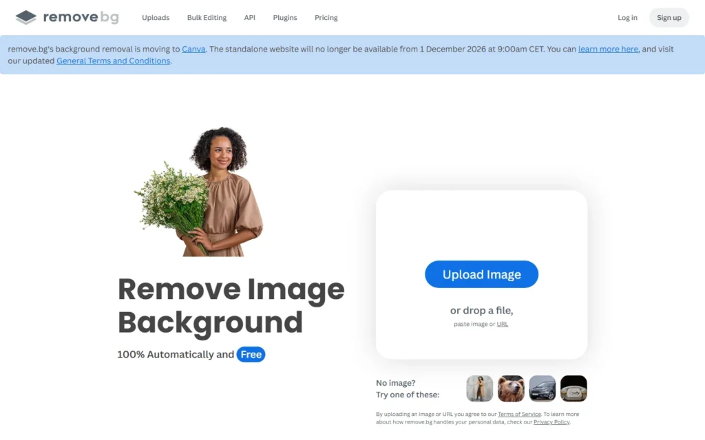 remove.bg website screenshot