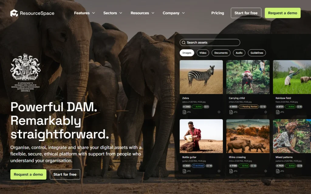 ResourceSpace website screenshot