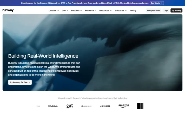 Runway website screenshot