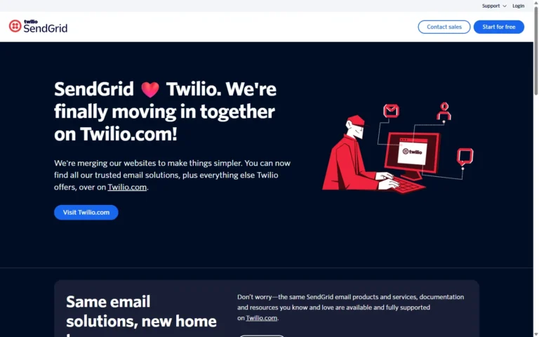 SendGrid website screenshot
