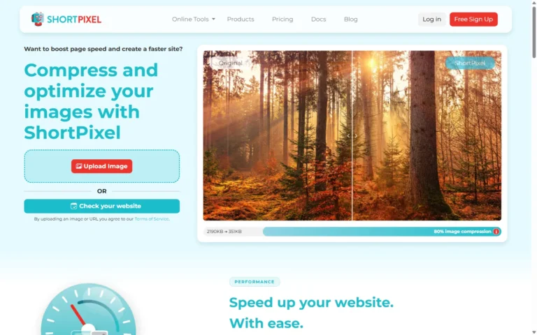 ShortPixel website screenshot