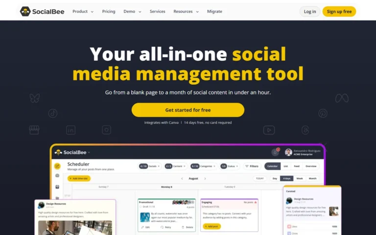 SocialBee website screenshot