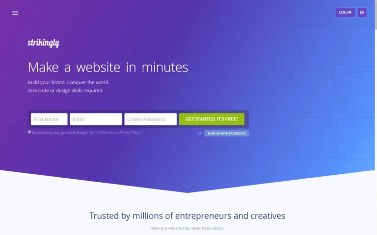 Strikingly website screenshot