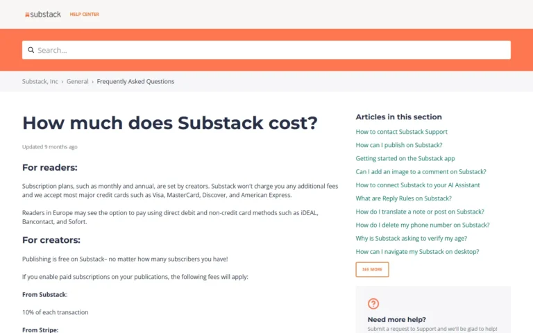 Substack website screenshot