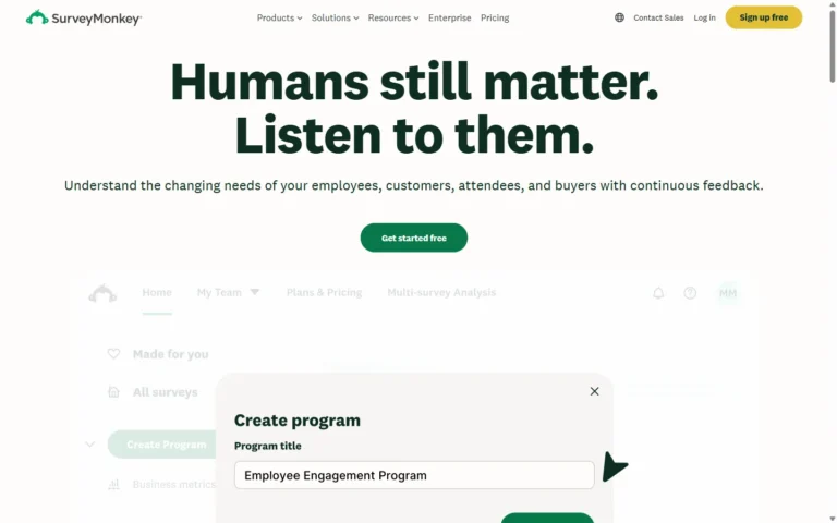 SurveyMonkey website screenshot
