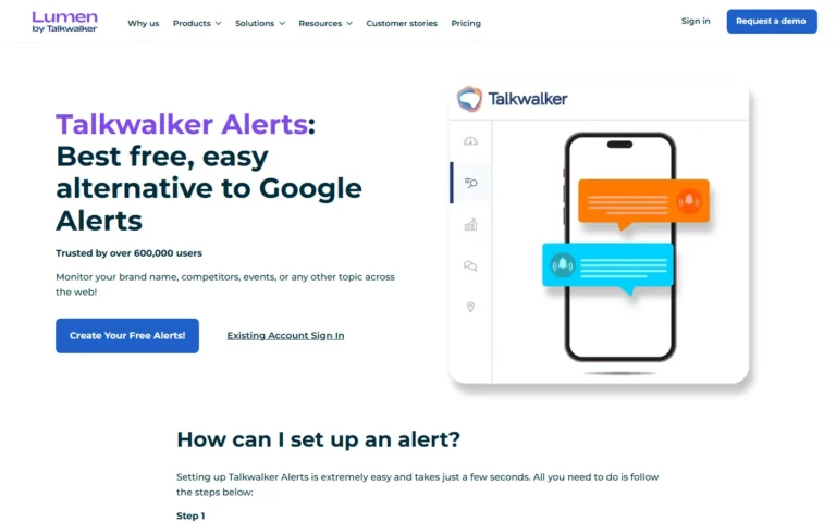 Talkwalker Alerts website screenshot