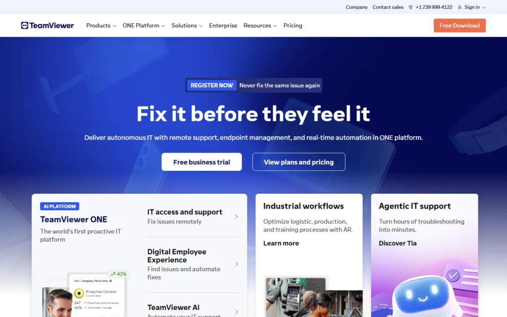 TeamViewer website screenshot