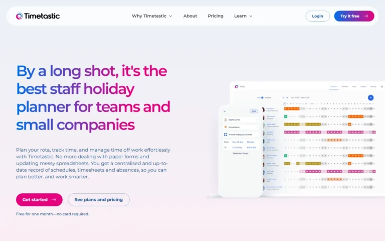 Timetastic website screenshot