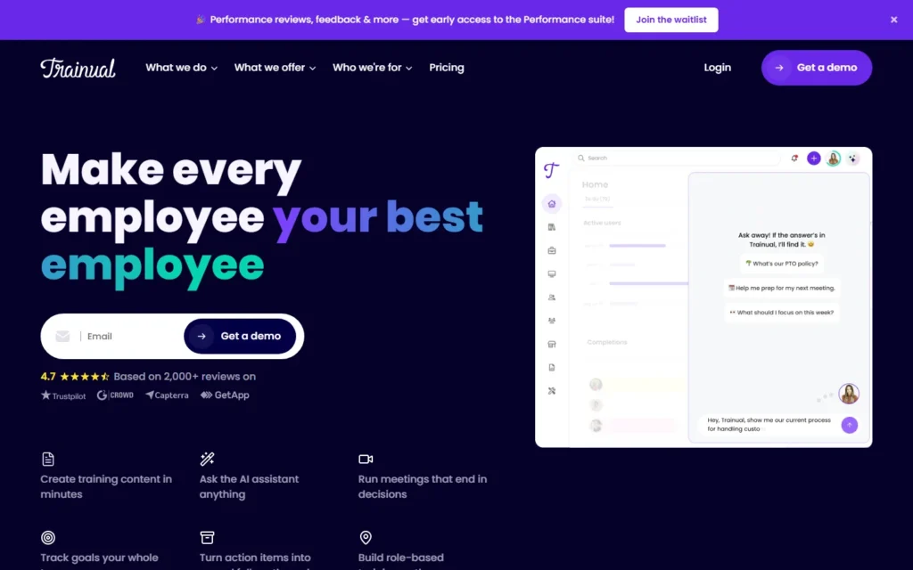 Trainual website screenshot