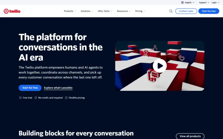 Twilio website screenshot