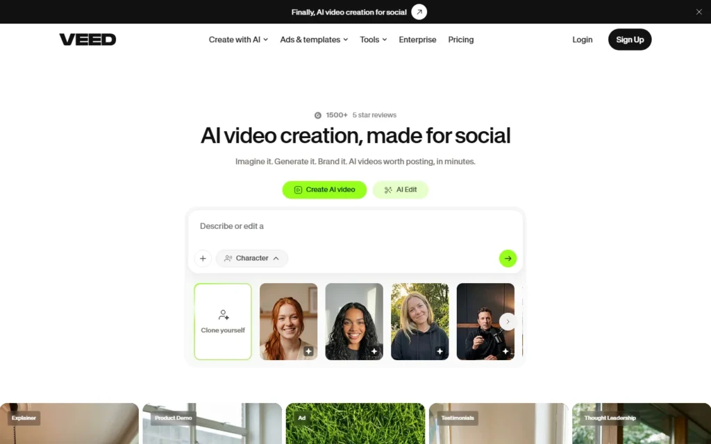 VEED website screenshot