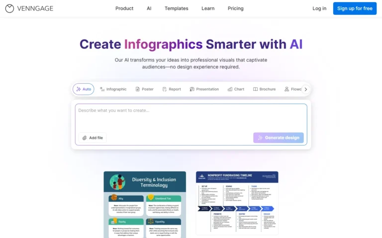 Venngage website screenshot