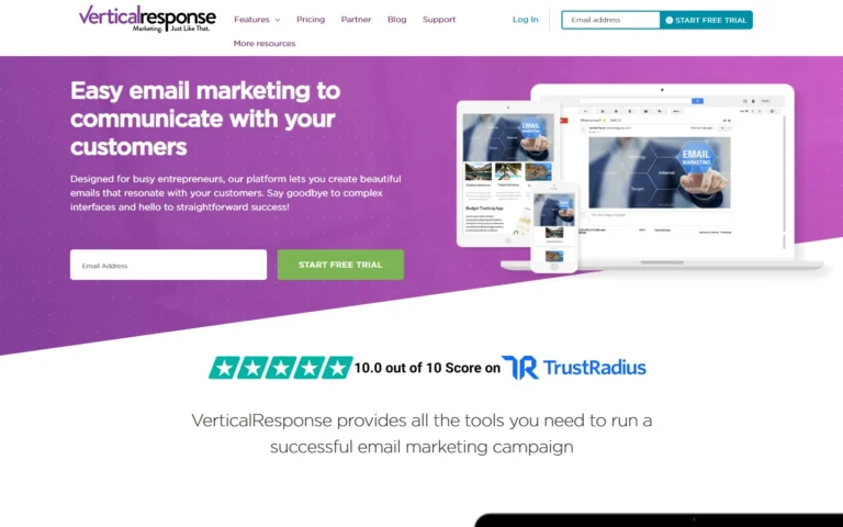 Vertical Response website screenshot