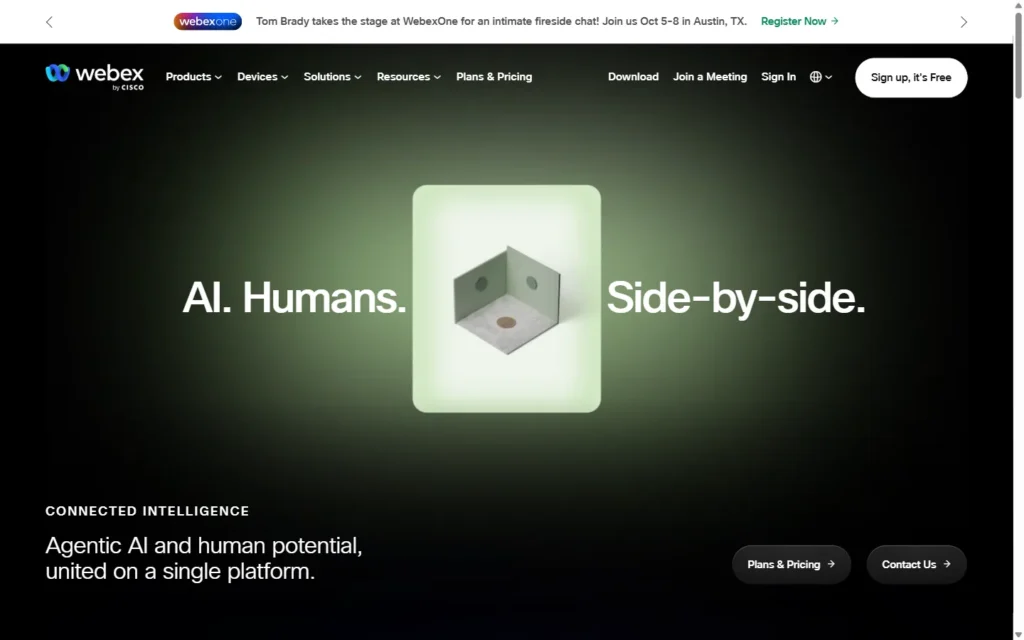 Webex website screenshot