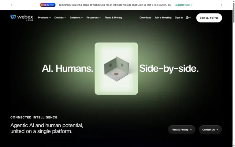 Webex website screenshot