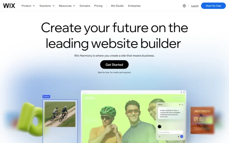Wix website screenshot