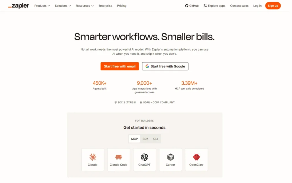 Zapier website screenshot