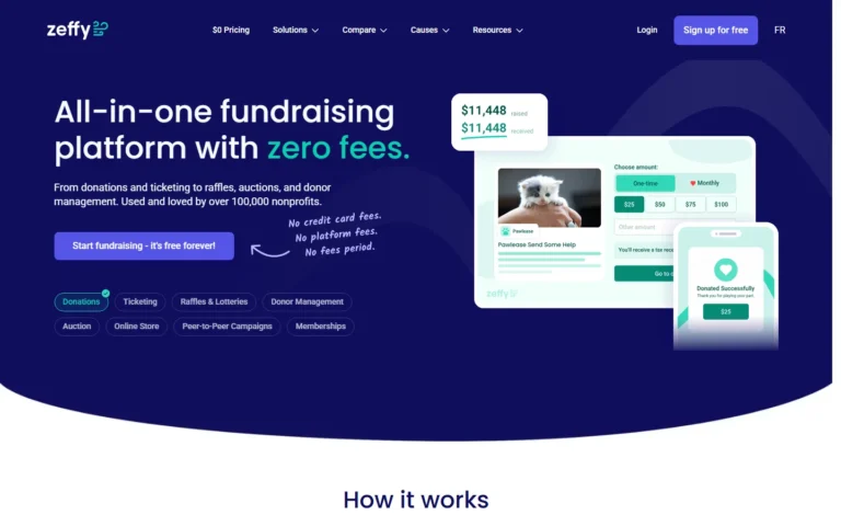 Zeffy website screenshot
